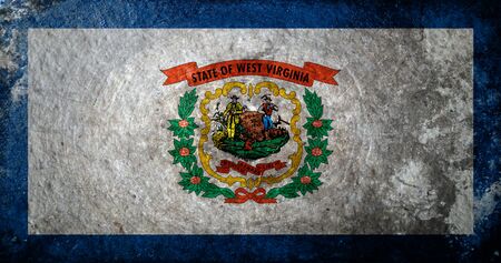 A dirty, grunge design of the state flag of West Virginiaの写真素材