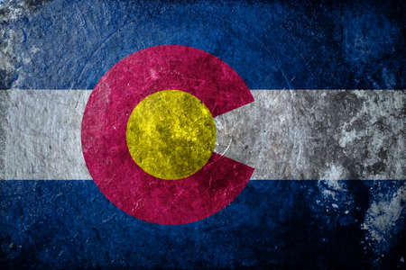 A dirty, grunge design of the state flag of Coloradoの写真素材