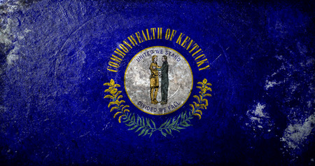 A dirty, grunge design of the state flag of Kentuckyの写真素材