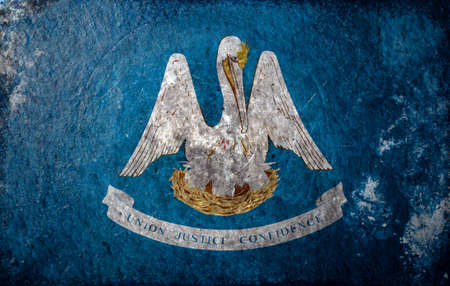 A dirty, grunge design of the state flag of Louisianaの写真素材