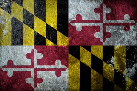 A dirty, grunge design of the state flag of Marylandの写真素材
