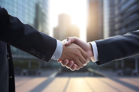 Businessmen handshake with partner. Successful concept.の素材