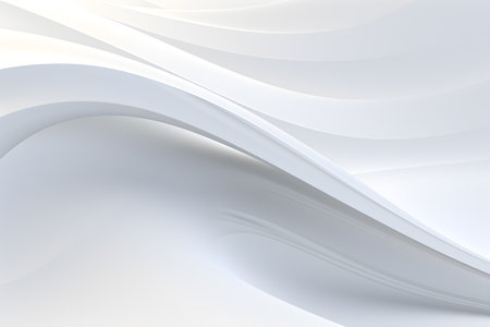 Grey and white flow waves abstract background. Generative AI.の素材