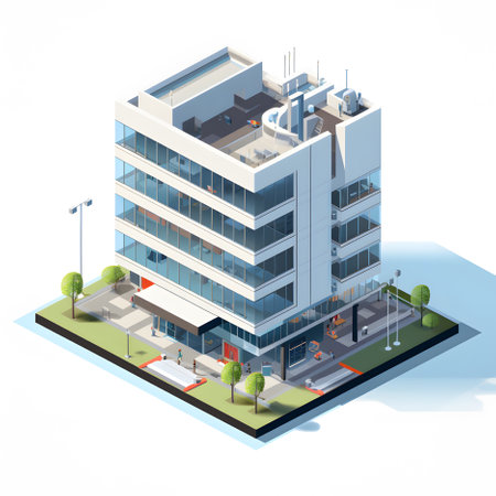 Building isometric 3D style for city map creation. Generativeの素材