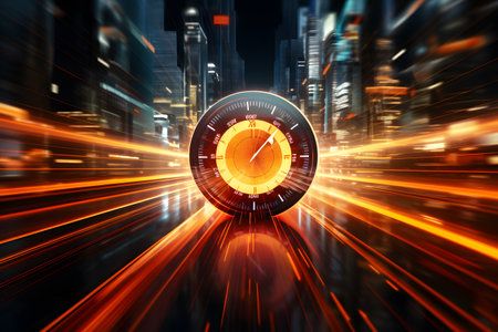 Technology futuristic background. Digital time. Generative AI.の素材