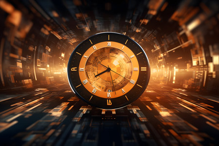 Technology futuristic background. Digital time. Generative AI.の素材