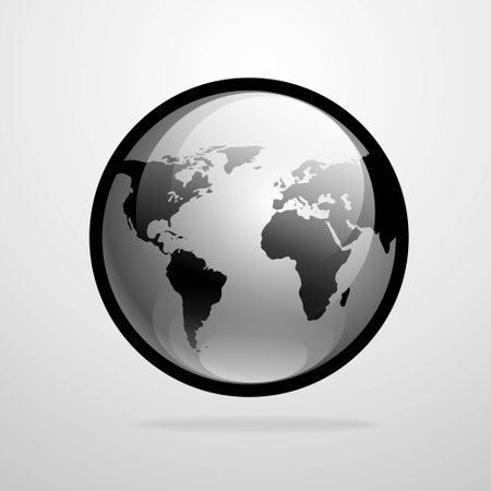 Vector globe icon world map silhouette illustrationのイラスト素材