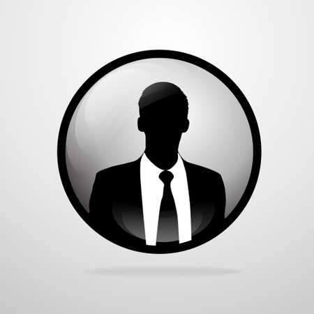 businessman silhouette, male circle icon avatar profileのイラスト素材