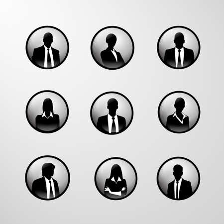 profile icon business set male and femaleのイラスト素材