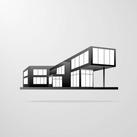 modern house building, real estate iconのイラスト素材