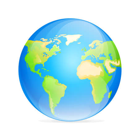 Vector globe icon color world mapのイラスト素材