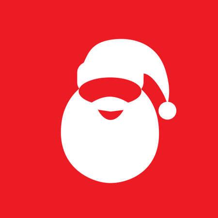 santa claus hat beard flat icon design vectorのイラスト素材