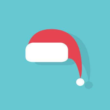 red santa hat flat icon design vectorのイラスト素材