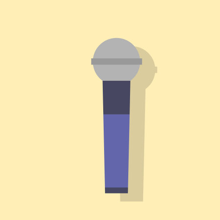 microphone flat icons design vector shadow colorのイラスト素材