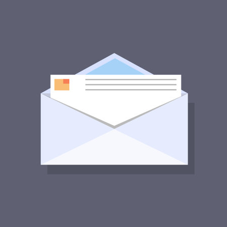 envelope mail flat icons design vector colorのイラスト素材