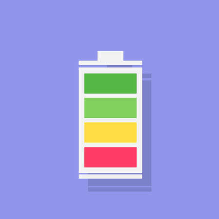 battery flat icons design vector shadow colorのイラスト素材