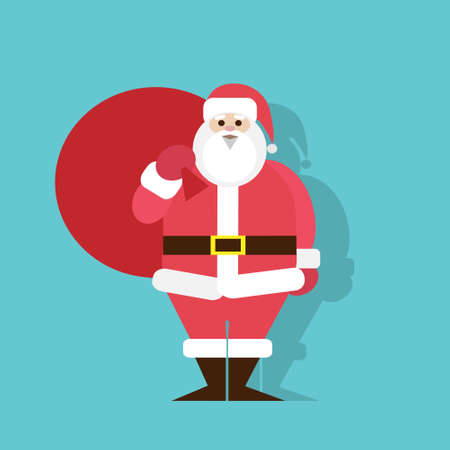 Santa Claus Cartoon flat icon design christmasのイラスト素材