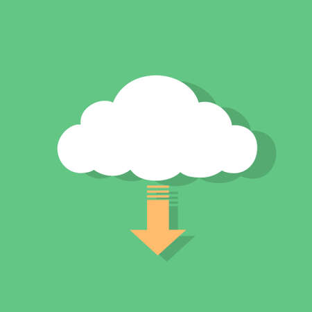 cloud download icon flat design vectorのイラスト素材