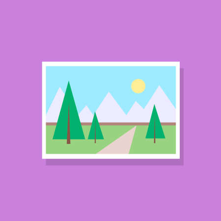 gallery picture flat design icon vector illustrationのイラスト素材