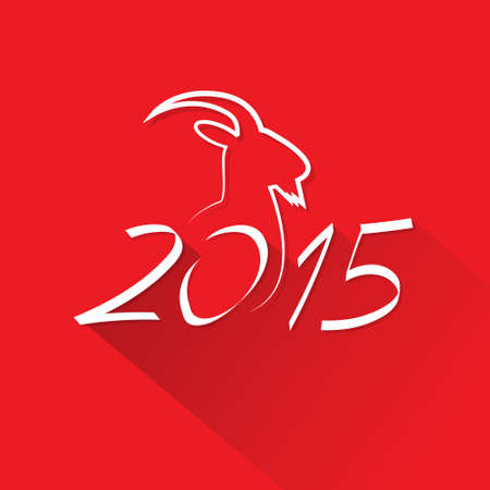new year 2015 goat logo symbol flat icon