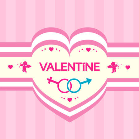 Valentines day gift card angel cupid valentine holidayのイラスト素材