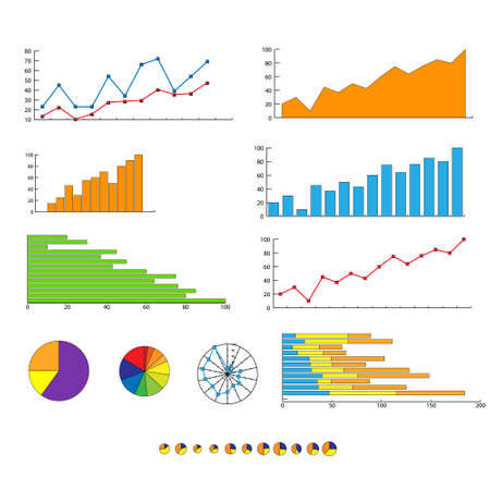 finance chart graphics diagram set vectorのイラスト素材