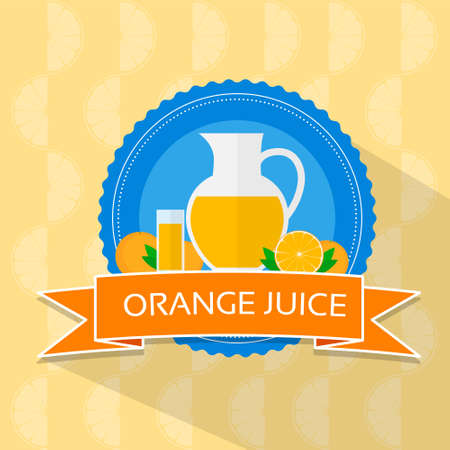 orange juice flat design banner card vectorのイラスト素材