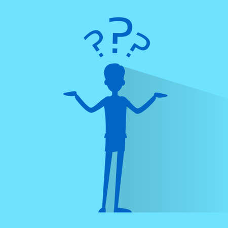 business man with question mark conceptのイラスト素材