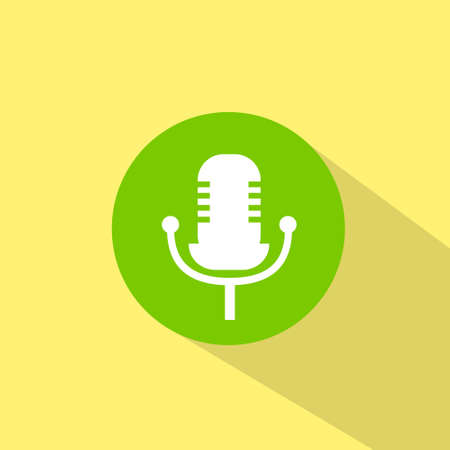 microphone music sound icon flat design vectorのイラスト素材