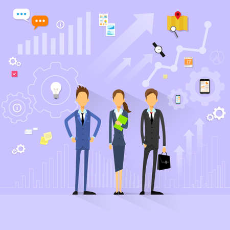 business people team manager human resources flat design vectorのイラスト素材
