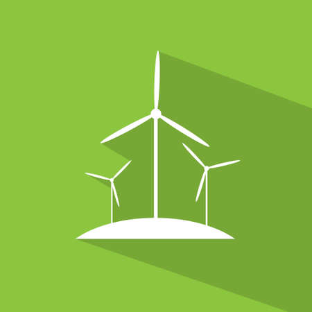 wind turbine tower energy recycle technology flat design vectorのイラスト素材