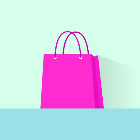 shopping bag pink flat design vectorのイラスト素材