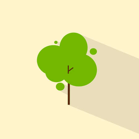 green tree flat eco icon vector symbolのイラスト素材