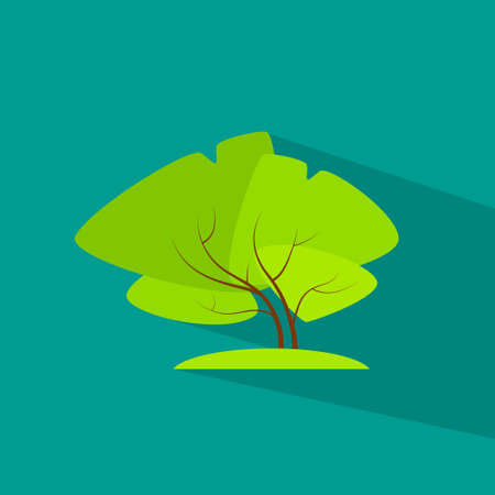 green tree flat eco icon vectorのイラスト素材