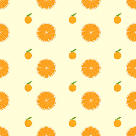 orange citrus fruit slice seamless pattern vectorのイラスト素材