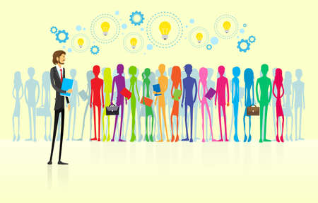 business people group human resource leader businessmen flat designのイラスト素材