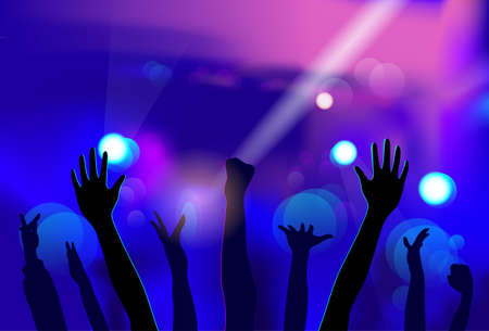 Night Club People Hands Silhouettes Celebrationのイラスト素材