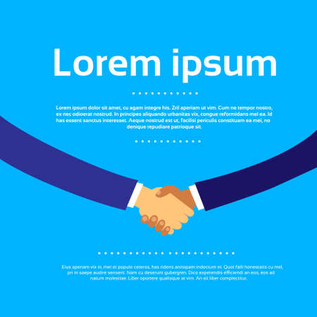 Handshake with Copy Space Business Hands Shake Flat Design Vector Illustrationのイラスト素材