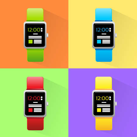 Smart Watch Set New Technology Electronic Deviceのイラスト素材