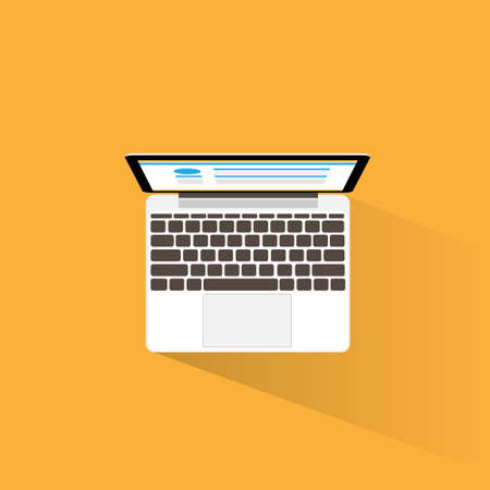 new modern laptop computer icon flat designのイラスト素材