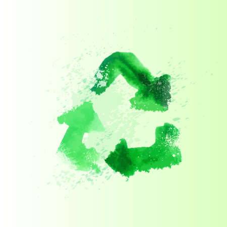 recycle symbol logo icon with shadow vectorのイラスト素材