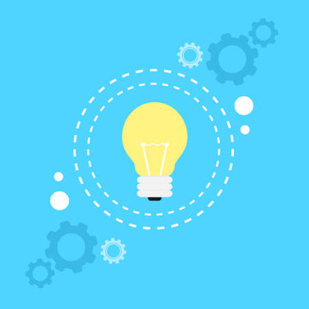 bulb light lamp idea concept flat iconのイラスト素材