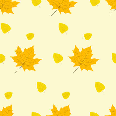 autumn yellow leaves pattern vector illustrationのイラスト素材