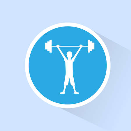 sport fitness man barbell exercise workoutのイラスト素材
