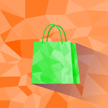 Shopping Bag Polygon Style Design Shadow Vectorのイラスト素材