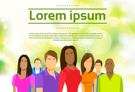 Group of People with Copy Space Students Flatのイラスト素材