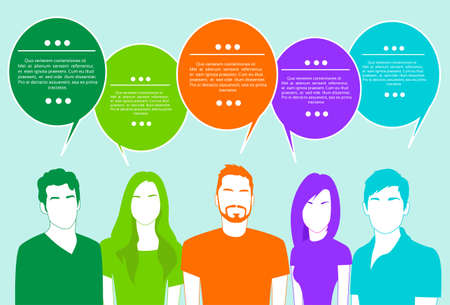 People Group Chat Social Network Communicationのイラスト素材