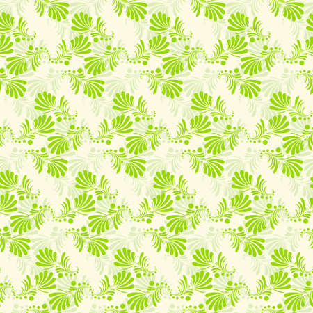 Seamless green leaves floral pattern vectorのイラスト素材