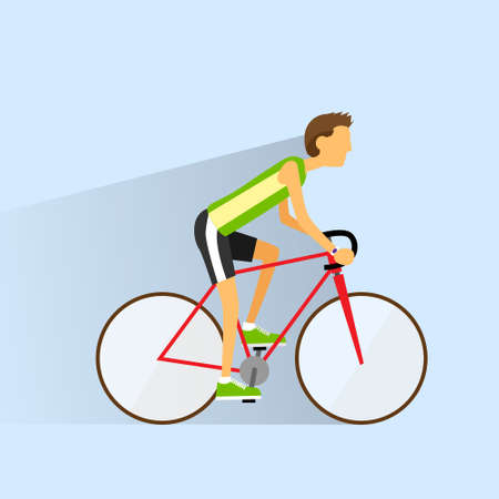 Cycling sport bicycle man, road bike riders flatのイラスト素材