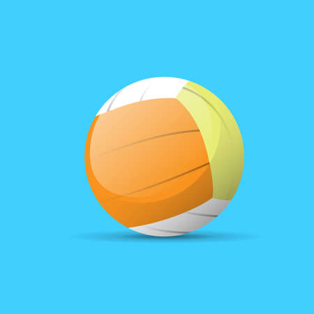 volleyball ball color flat icon vector illustrationのイラスト素材
